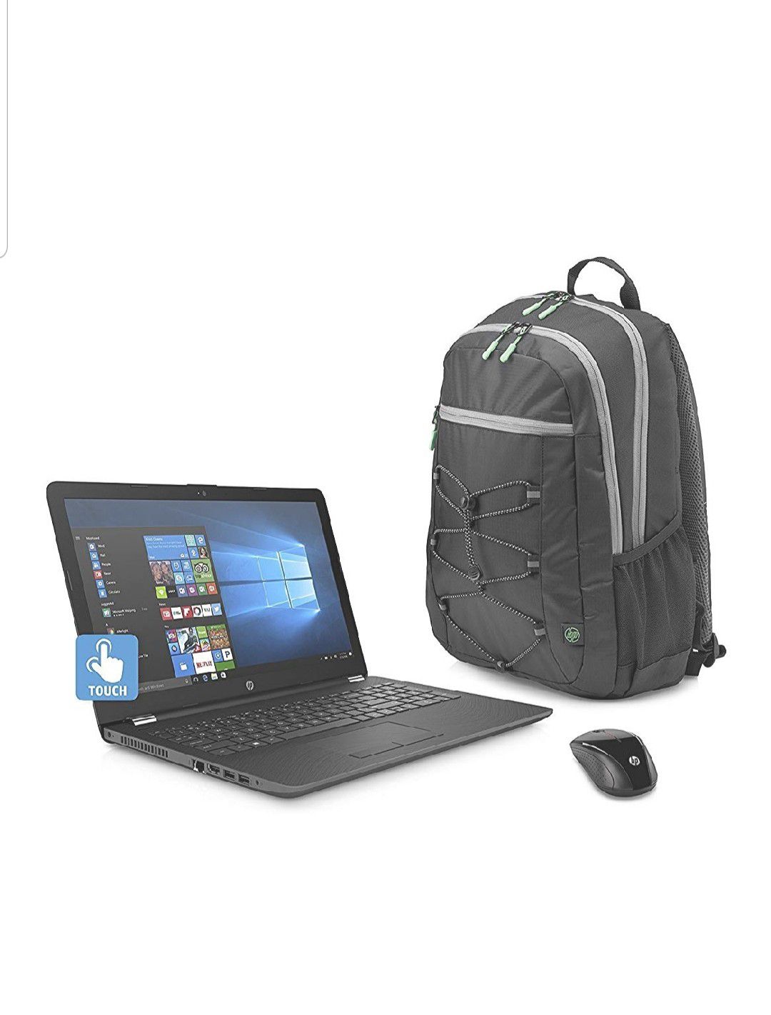 Brand new in packaging HP laptop with backpack and wireless mouse