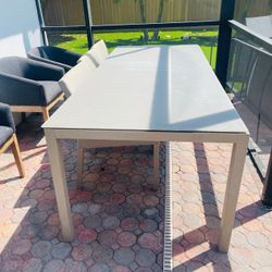 Modern Outdoor Glass Top Dining Table
