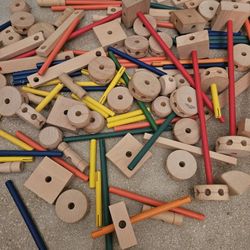 Wooden Building Blocks Tinkertoys