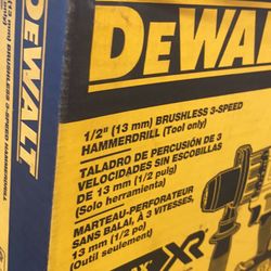 DEWALT 20-Volt MAX XR Cordless Brushless 3-Speed 1/2 in. Hammer Drill (Tool-Only) Solo herramienta