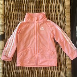 Adidas Coat Lightweight Toddler 18M Pink Zip Track Jacket
