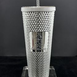 EXCLUSIVE Mickey Mouse Disney 100 Starbucks Tumbler with Straw Disneyland Silver