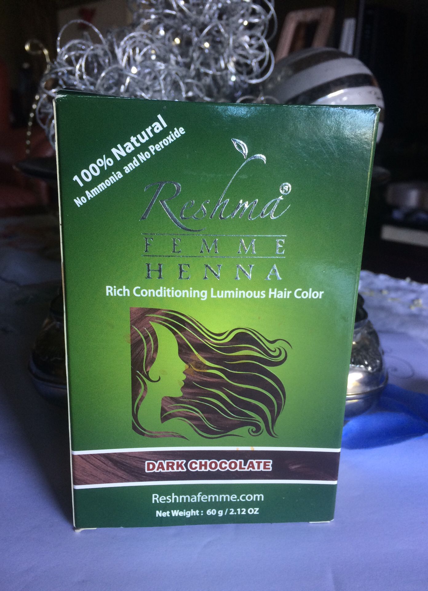 Reshma Femme Henna 2.12 Oz. Rich conditioning luminous hair color dark chocolate