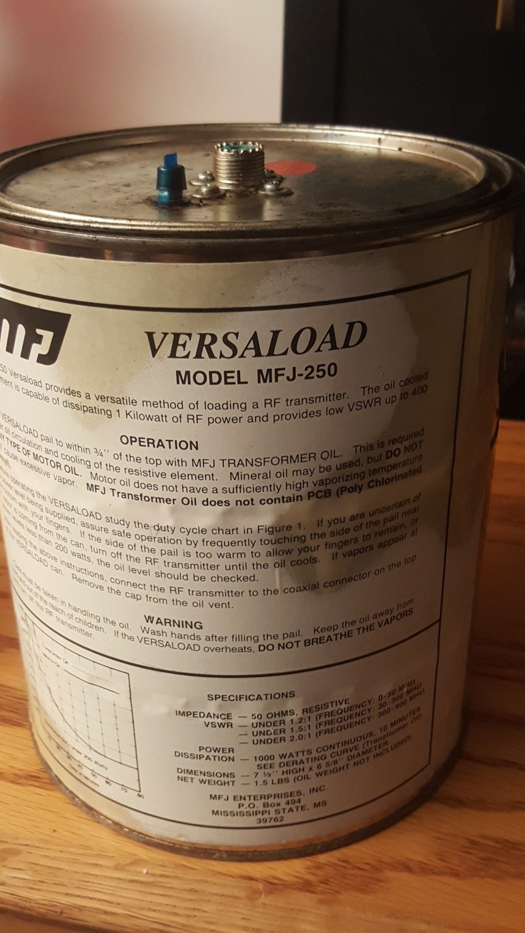 1000 watt dummy load MFJ-250