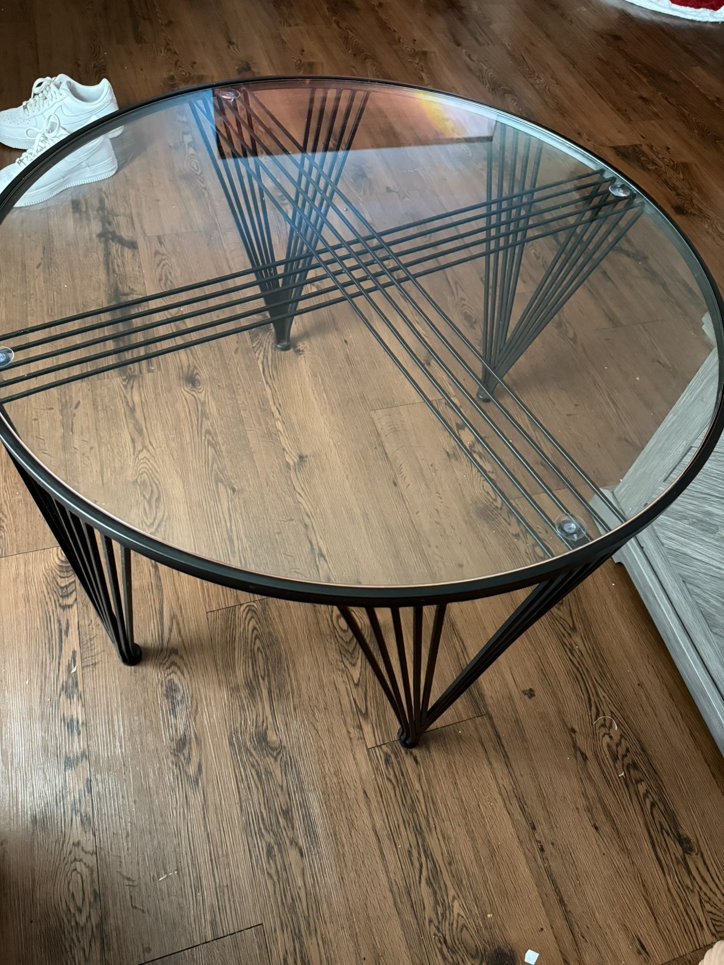 Glass coffee table