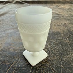 12  vintage-style milk glass pedestal goblets