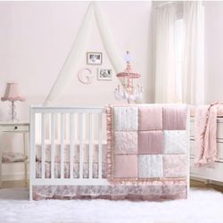 Crib Baby Bedding Set Pink