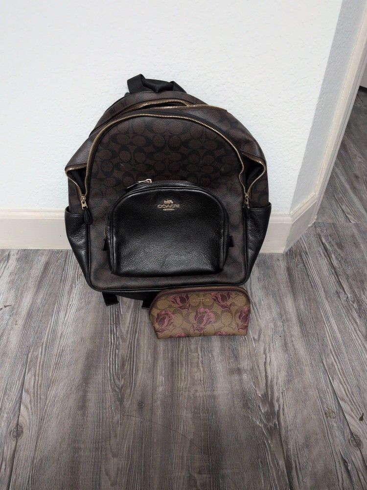 Bag - Coach Backpack & Makeup Pouch