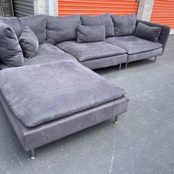 Gray Sectional Washable Covers Movable Pieces