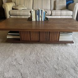 Mid Century Modern Walnut Wood Coffee Table