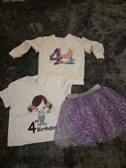 4T Mermaid Birthday Costume Set