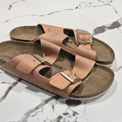 Birkenstock Arizona Copper Metallic Wash Size 43, 10 Men's 