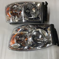 06 to 08 Dodge Ram OEM STYLE Headlights Luces Micas Calaveras Faros Focos Luz Light Chrome Cromadas
