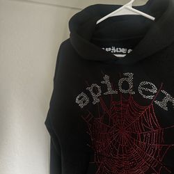 Sp5der OG Rhinestone Hoodie Black