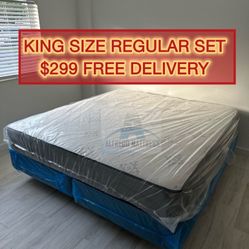 King mattress regular and box spring set (2pc - brand new) 