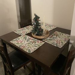 Sturdy 4-person dining table set with chairs 