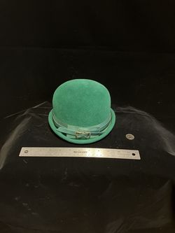 Vintage Green Italian Wool Bowler/Derby Hat Size 6 3/4 $60 OBO