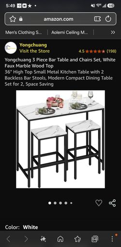 Yongchuang 3-Piece Bar Table and Stools Set