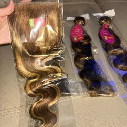 100% Human Hair Highlight Bundles With Closure 