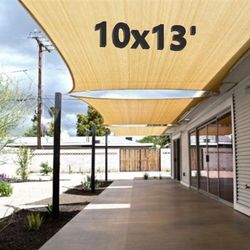 New 10x13 Rectangle Patio Sunshade Sail Pool Deck Shade Beige