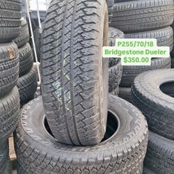 P255/70/18 Bridgestone Dueler  Semi New All Four Tires 98% Tread Life | Please Ask For Availability Por Favor Pregunta Por Disponibildad|
