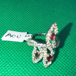 Flower Snake Sterling Silver Ring Size 6 1/2