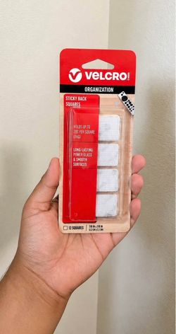 VELCRO Sticky Back Squares - 12 Pack Adhesive Fastener Squares