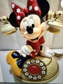 Brand New Two Vintage Collectible Disney MICKEY MOUSE and Talking MINNIE MOUSE Desk Telephone New In box