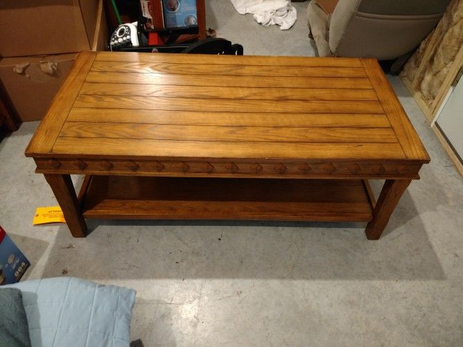 Real wood coffee table & 2 matching end tables