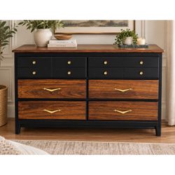 MCM Refinished Black Lowboy Dresser