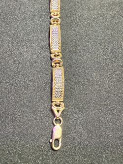 Vintage 10K Two-Tone Gold Link Bracelet – 6.5g – 7 1/8”