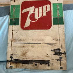 Vintage Metal Store Display 7-up Sign 