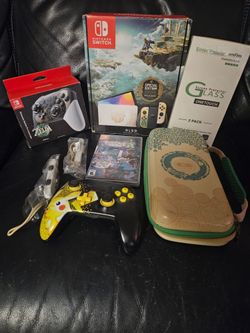 Nintendo Switch OLED Zelda Edition Bundle w/ Pokémon Legends Z-A + Pro Controller&Pikachu Controller