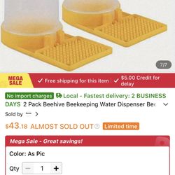 2-Pack Bee Feeder for Beekeeping - Transparent Plastic Hive Feeder with Yellow Attraction Pad
