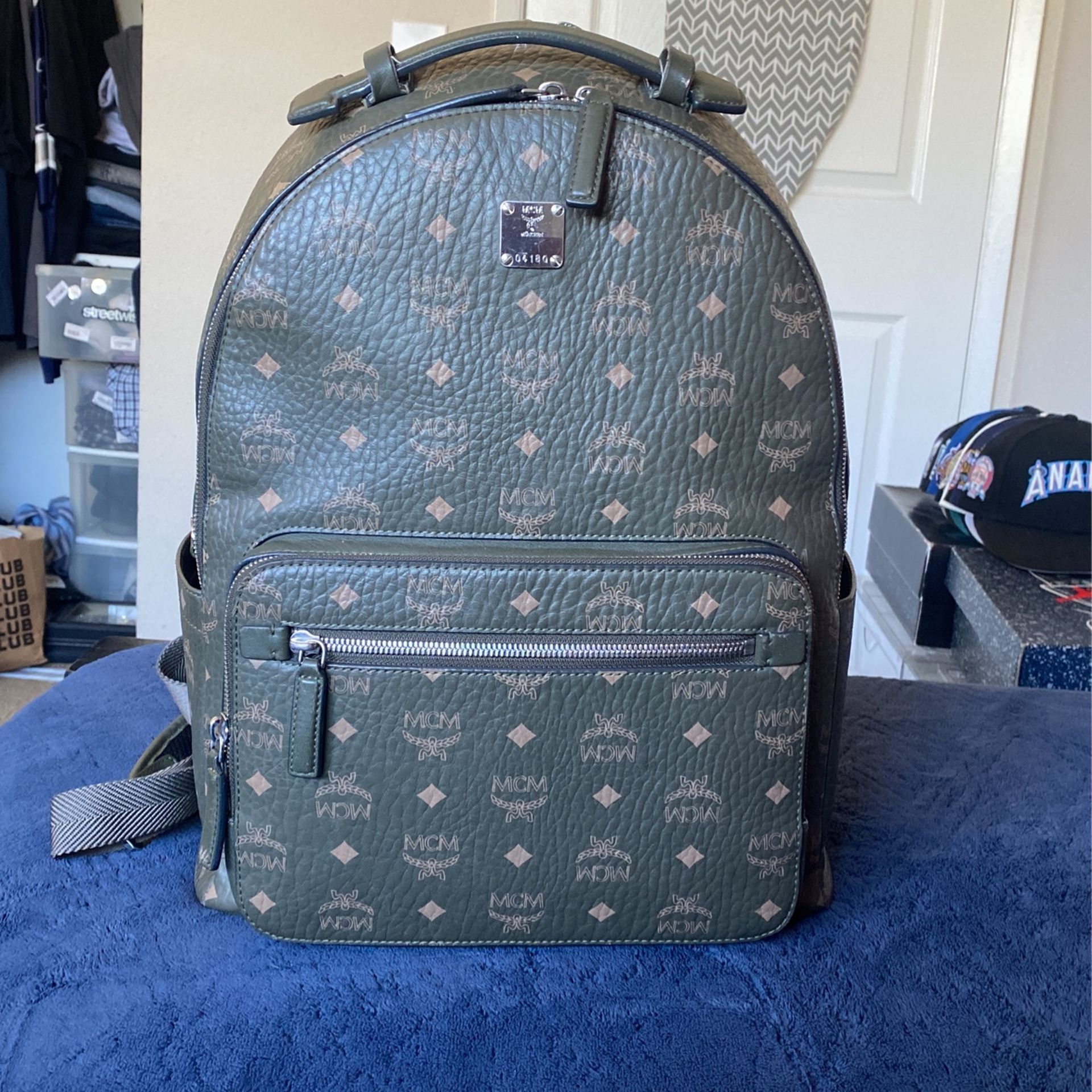 Olive Green Mcm Back Pack Perfect Condition!!!