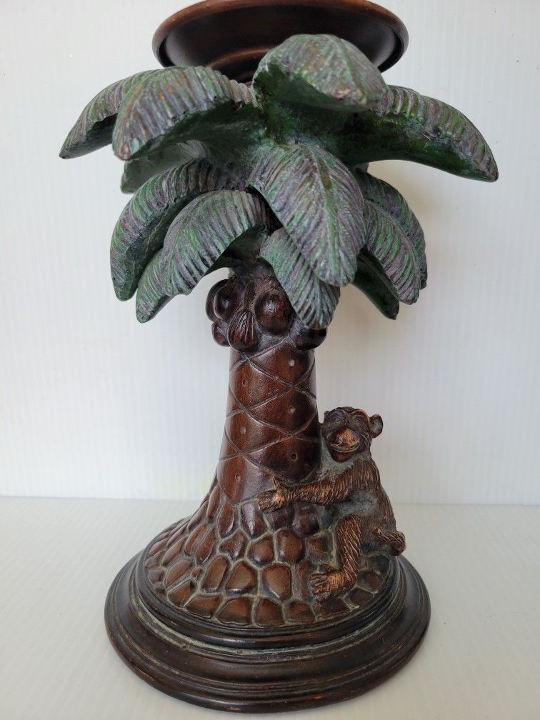 Monkey On Cocunut Tree Candlestick