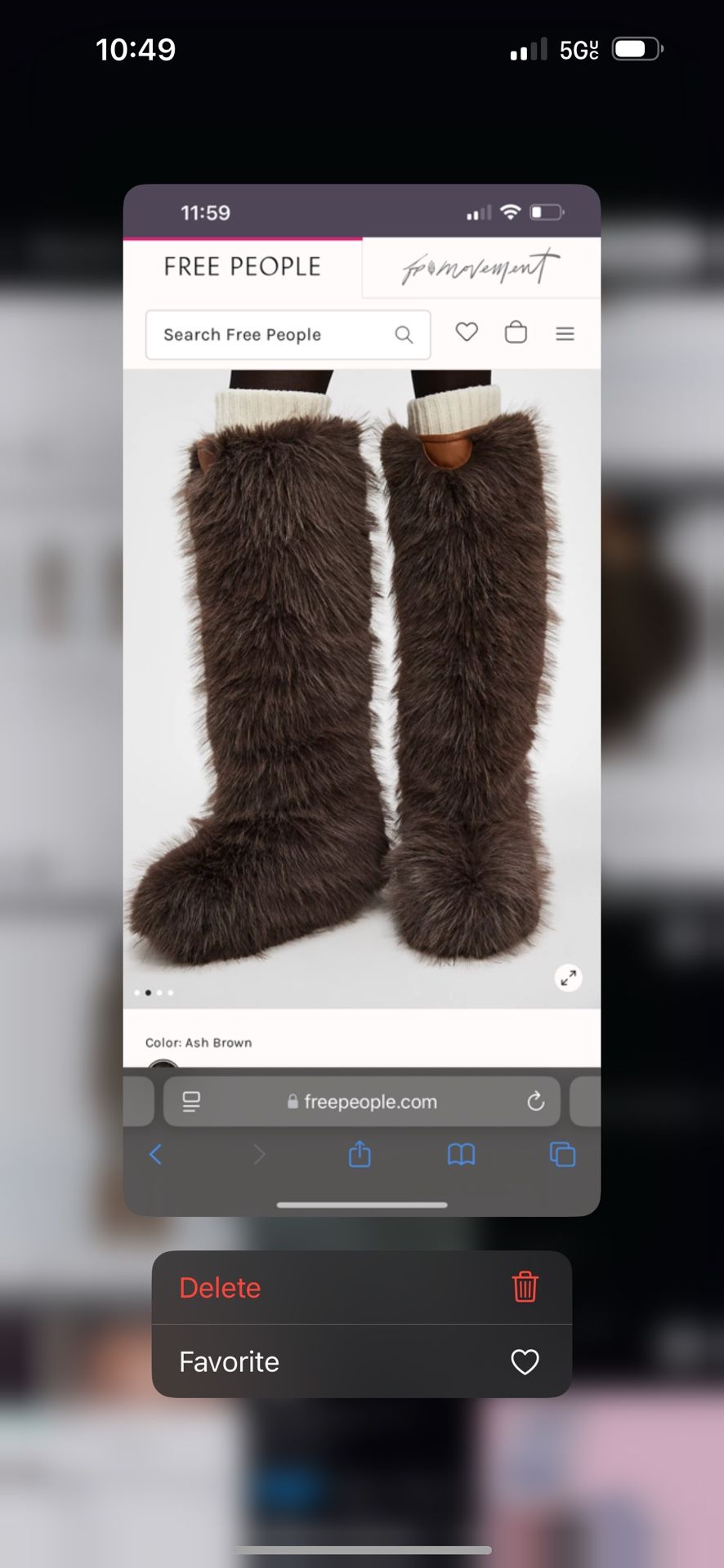 Ash Brown Faux Fur Boots