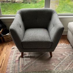 Charcoal Gray MCM Lounge Chair