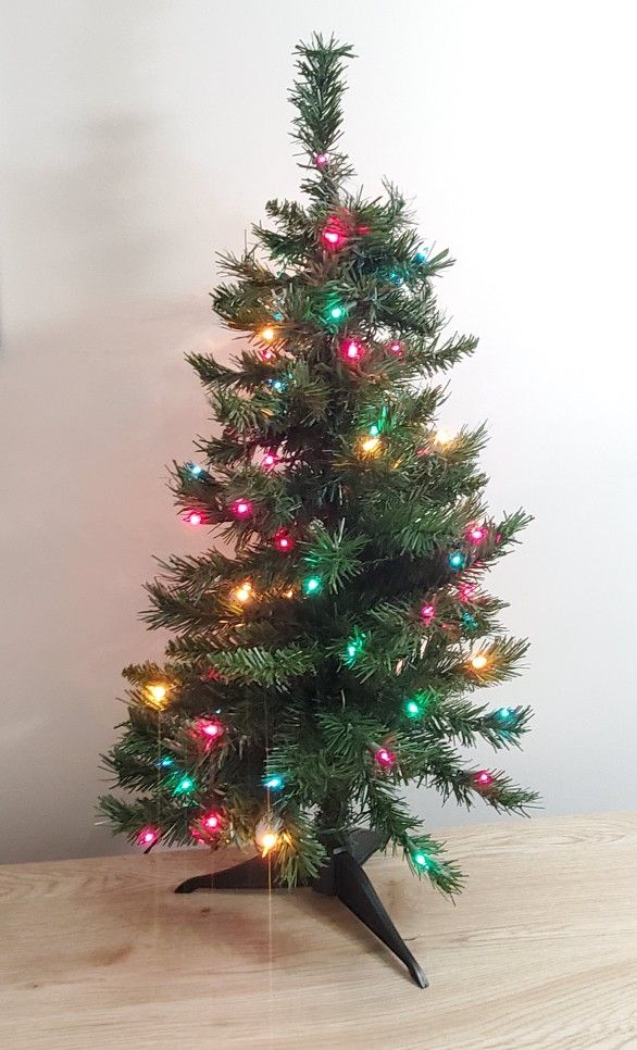 3-ft Pre-Lit Multi-Color Christmas Holiday Tree