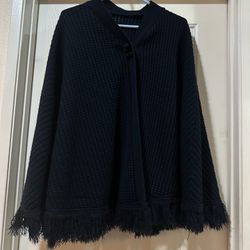 Womens Black Poncho 
