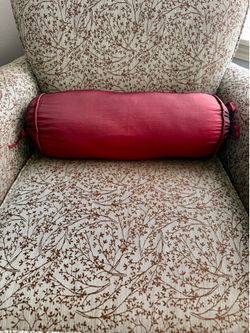 Pair Of Lumbar Pillow Bolsters - Faux Silk, Color: Dark Wine, 18” L x 5”diameter