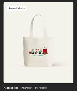 Starbucks x Peanuts Reserve Exclusive Canvas Tote Bag
