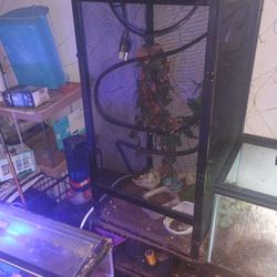 Reptile Cage Tall With Accessories Good For Chameleon 