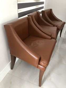 8 Real Leather Dinning Chairs & 2 Benches
