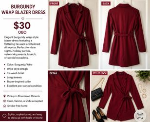 Burgundy wrap dress 2xl