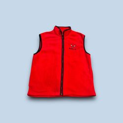 Vintage Chicago Bulls NBA Pro Edge full zip fleece vest men’s medium red 