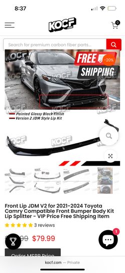 Toyota Camry 8th Gen JDM Front Lip