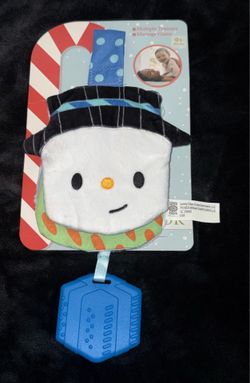New Sunny Days Snowman Baby Crinkle Book with Teether