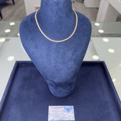 Chain Diamonds 4 MM By 18 Inch 10k Gold 💎 Real 