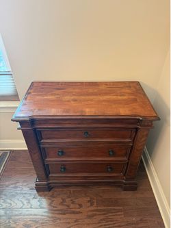 Cherry Wood Vanity Side table Organizer Nightstand